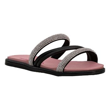 Rasteira-Cristal-e-Preto-Kids-Tiras-Metalizada-e-Strass-|-Molekinha-Tamanho--27---Cor--CRISTAL-PRETO-0